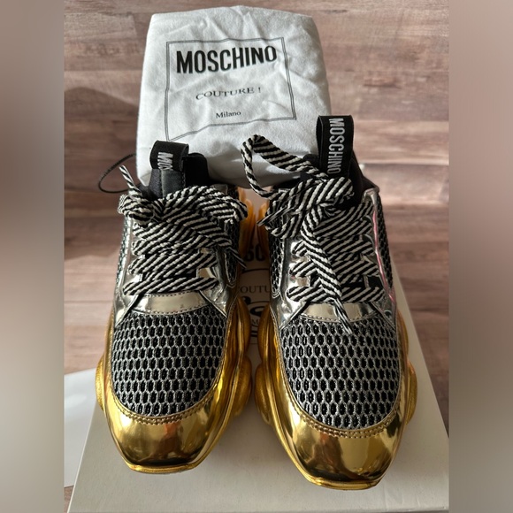 Authentic Moschino Metallic Teddy Sneakers - Picture 3 of 8